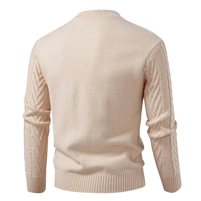 Autumn Winter Men's Fashion Knit Sweater Unisex O-Neck Knitted Pullovers Youthful Vitality Slim Fit Korean Style Casual Sweaters