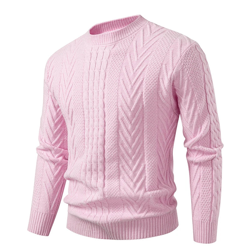 Autumn Winter Men's Fashion Knit Sweater Unisex O-Neck Knitted Pullovers Youthful Vitality Slim Fit Korean Style Casual Sweaters