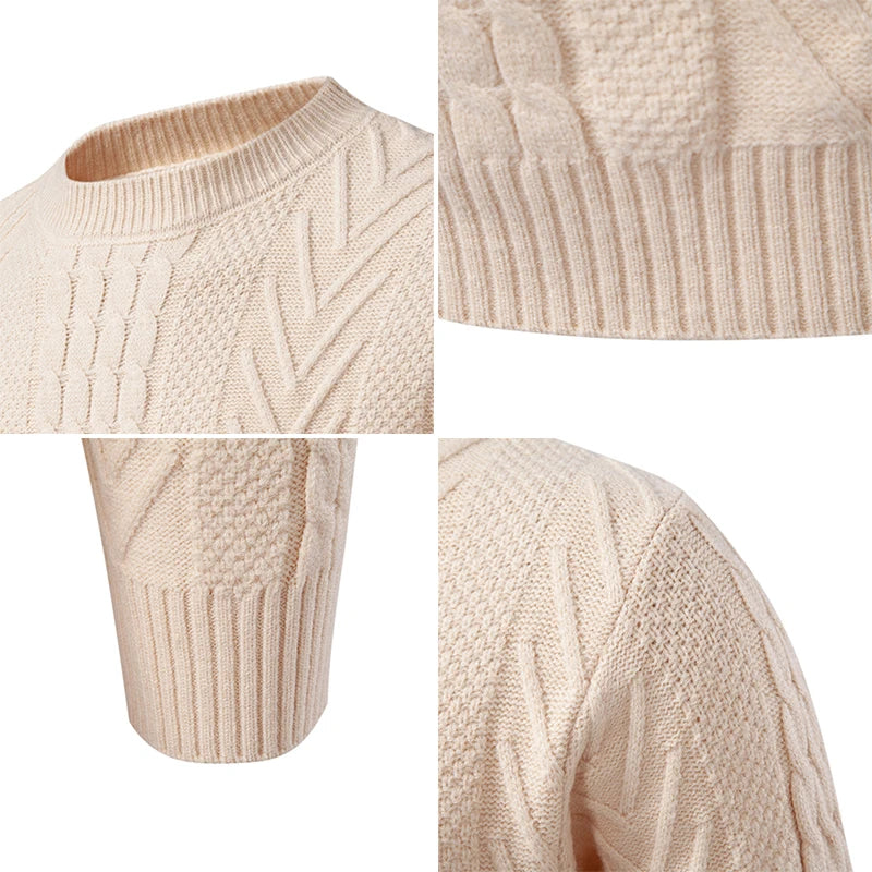 Autumn Winter Men's Fashion Knit Sweater Unisex O-Neck Knitted Pullovers Youthful Vitality Slim Fit Korean Style Casual Sweaters