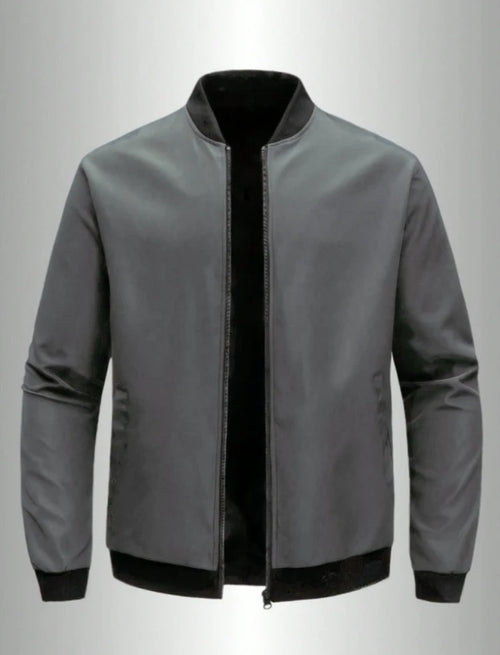2024 Spring and Autumn New Baseball Collar Short Loose Solid Color Jacket Men's Business Casual Thin Coat Trend